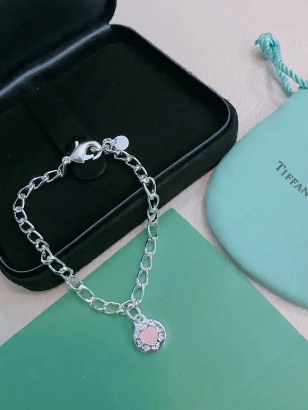 Tiffany & Co. Delicate Pink Silver Bracelet